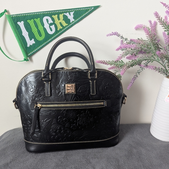 Disney Dooney And Bourke Embossed Leather Sketch Satchel - Picture 1 of 9